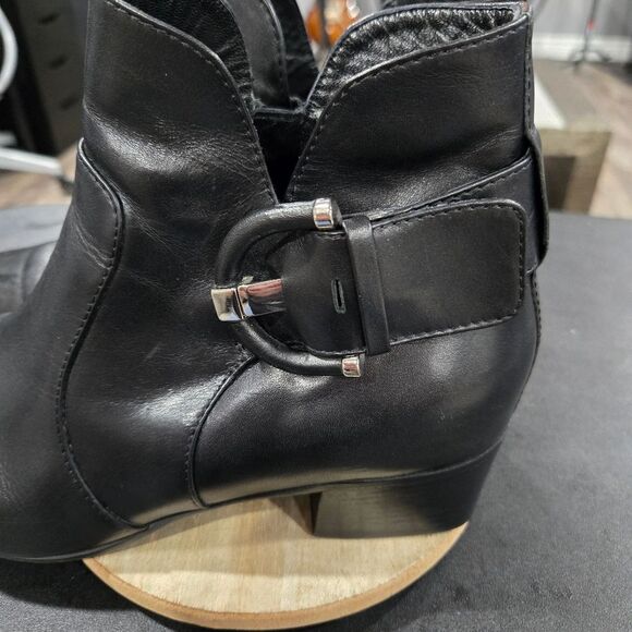 🐢 Aquatalia Fiamma Black Leather Bootie Chelsea Boot size 11 Made in Italy - Picture 12 of 16